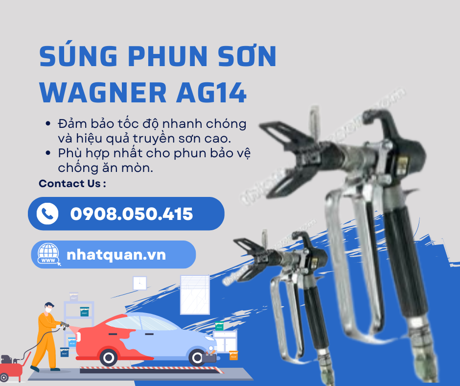 Súng Phun Sơn Wagner AG14 Ở Vĩnh Long Giá Bán Tốt Nhất Thị Trường