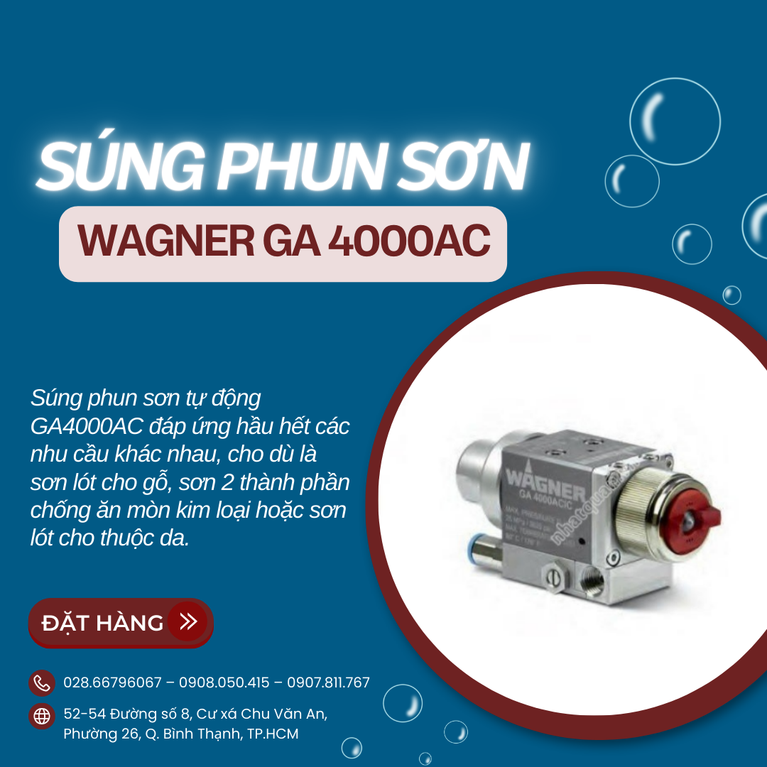 Súng Phun Sơn Wagner GA 4000AC Giá Bán Tốt Nhất Tại Sa Đéc, Đồng Tháp