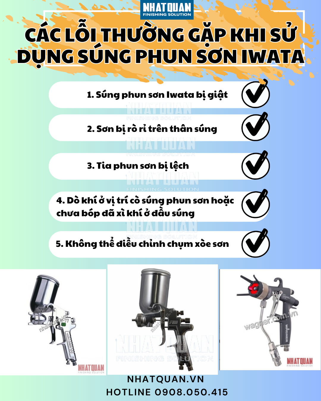 Các Lỗi Thường Gặp Khi Sử Dụng Súng Phun Sơn Iwata Và Cách Khắc Phục